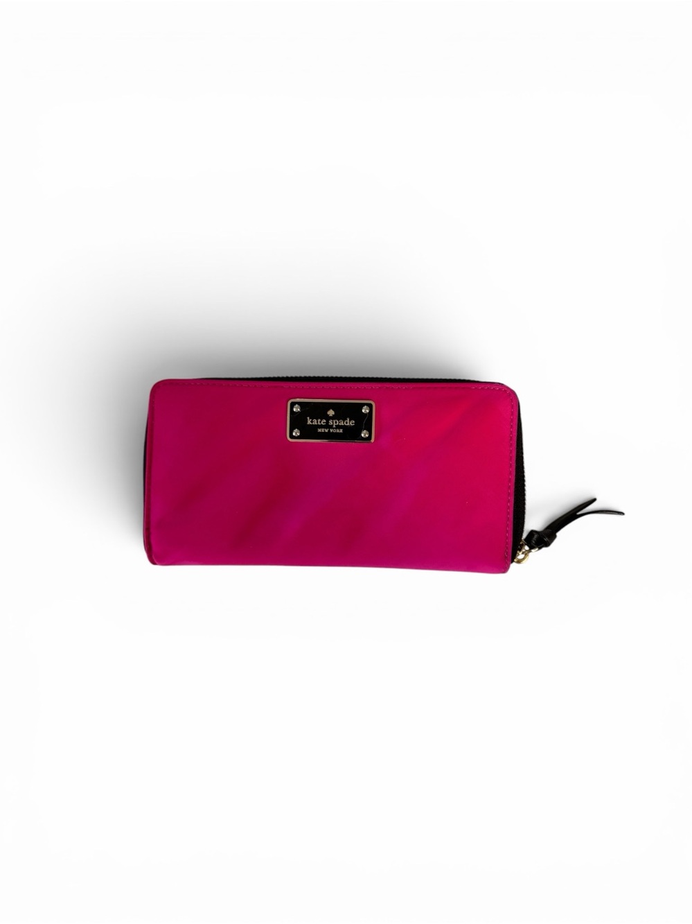 kate spade 💗Hot Pink Zip-Around Wallet with ✨Gold Plaque